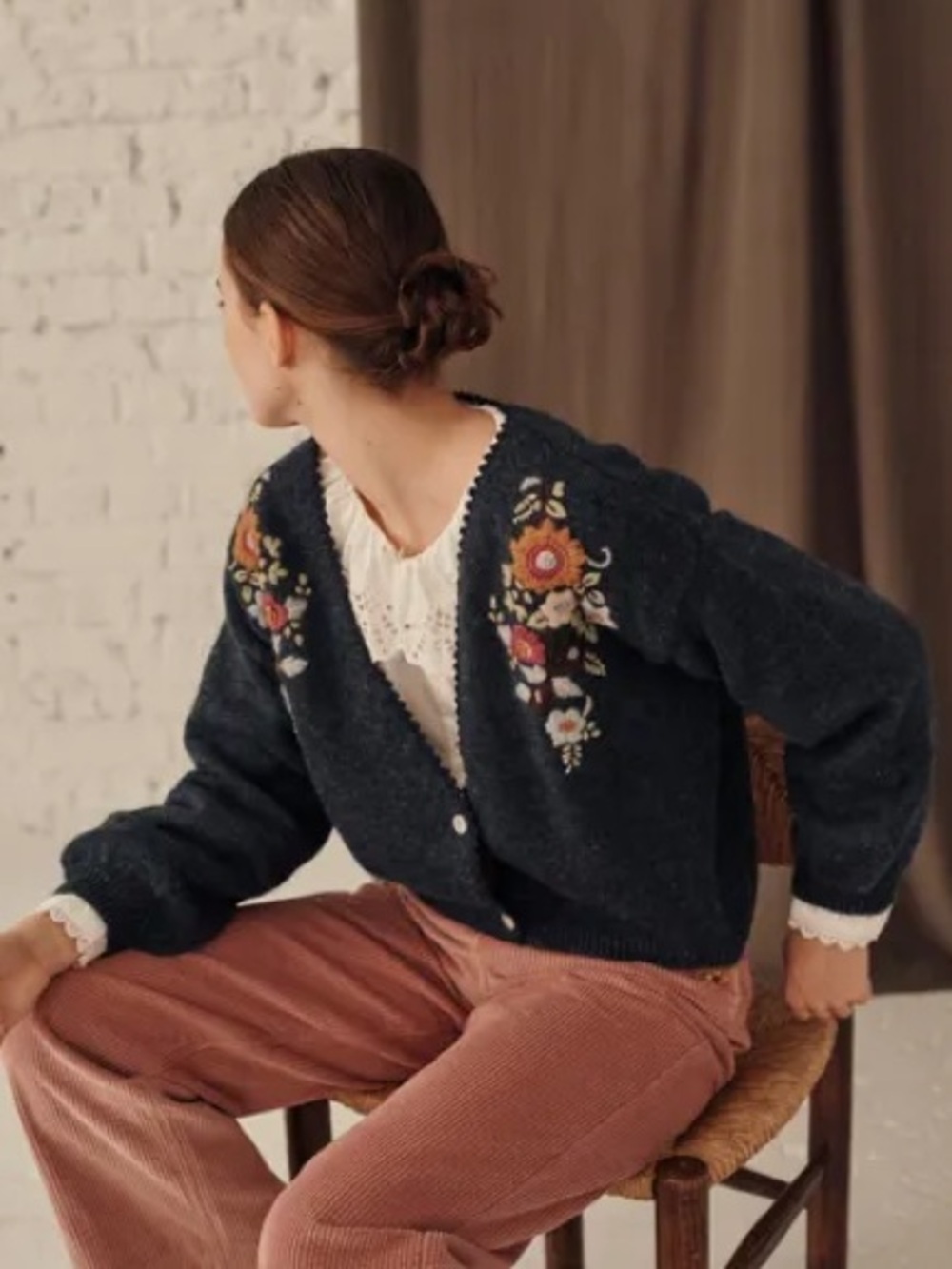 Louise Misha Luna Embroidered Mohair & Merino Wool Cardigan - Picture 2 of 10